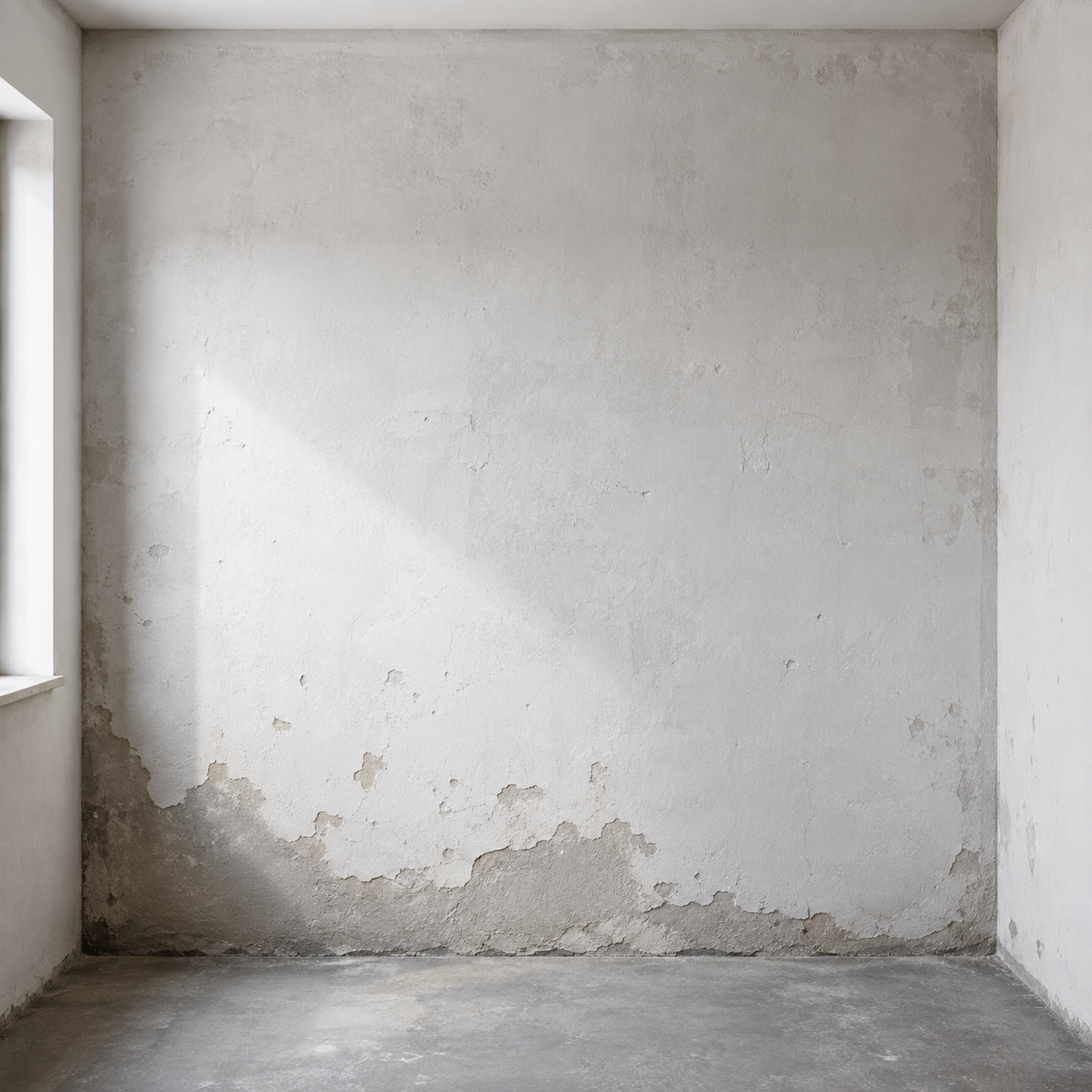 Pared sin revestimiento que necesita renovaci&oacute;n